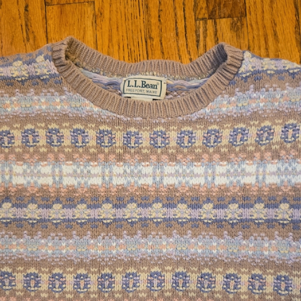 L.L. Bean Vintage Pastel Crewneck Sweater